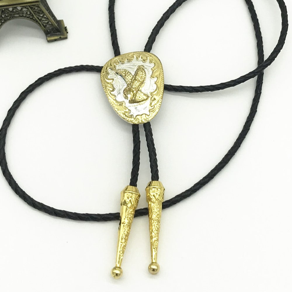 Horseshoe U-Shaped Tang Grass Pattern Tie American West Cowboys Pendant
