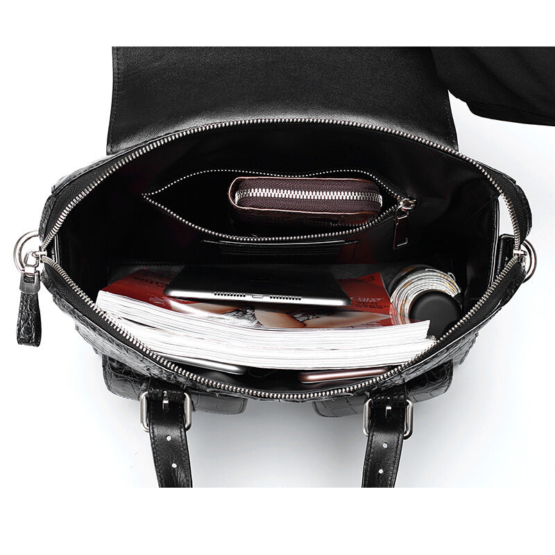 Genuine crocodile leather shoulder bag
