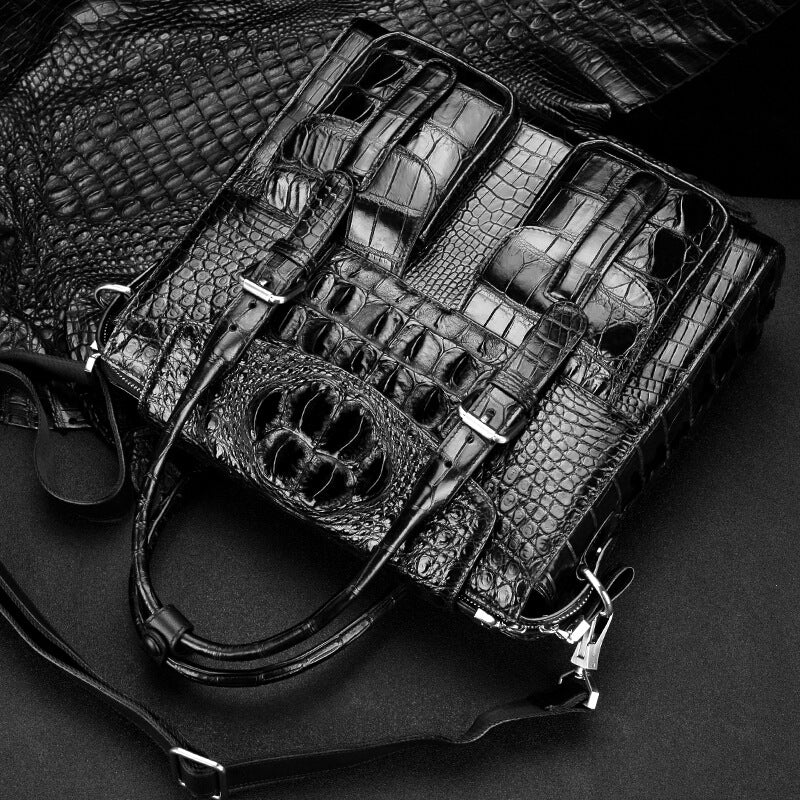 Genuine crocodile leather shoulder bag