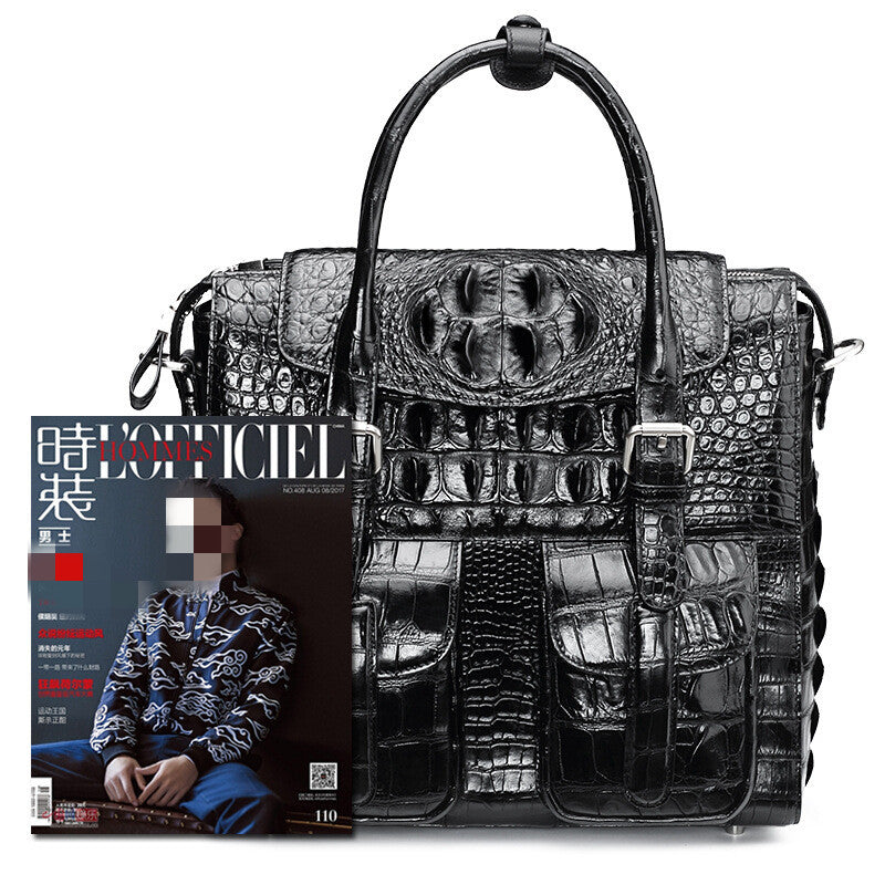 Genuine crocodile leather shoulder bag